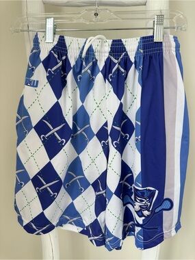Fit 2 Win Men's Blue Patterned Lacrosse Athletic Shorts size Medium